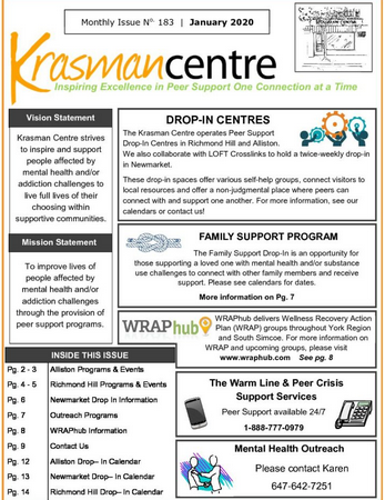 Krasman Centre Bulletin – January 2020